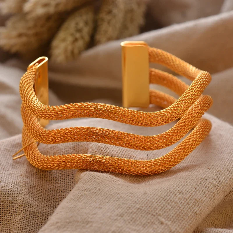 Gold Plated Bangles Luxury Arabic Wedding Bracelet