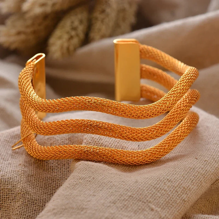 Gold Plated Bangles Luxury Arabic Wedding Bracelet