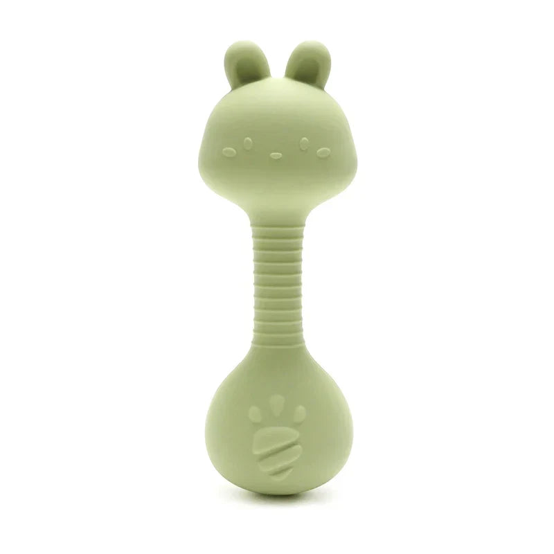 Silicone Rabbit Teether Rattle Newborn Sensory Toys
