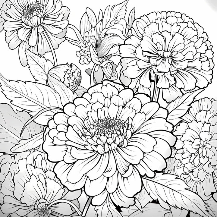Art colouring Book 20 Page Flower Graffiti Style Fall 2025 Trend Stress Relief Gift