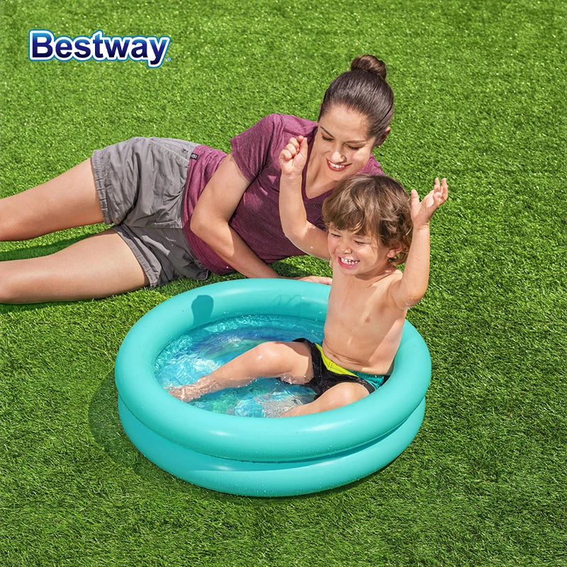 Inflatable Backyard Swimming Pool for Kids, 8ft Portable Summer Play Pool with Durable PVC and Bright colours