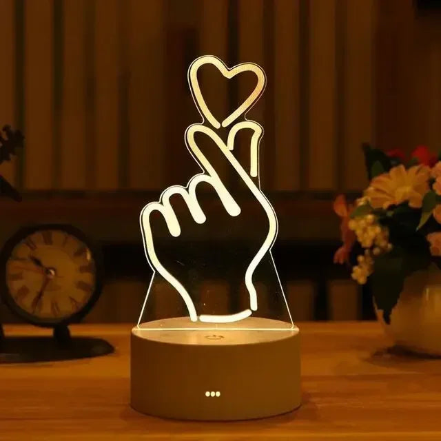 3D Romantic LED Night Light Lamp - Kids Bedroom Decor, A Unique Valentine&