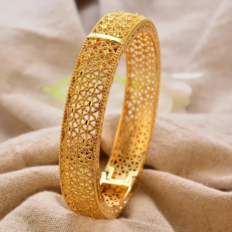 Gold Plated Bangles Luxury Arabic Wedding Bracelet