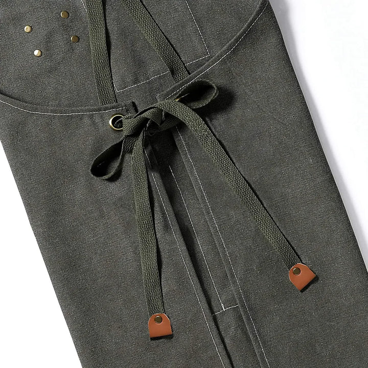 Chef Apron Canvas Crossback Utility Apron With Leather Trim And Pockets Fall 2025 Durable BBQ Workshop