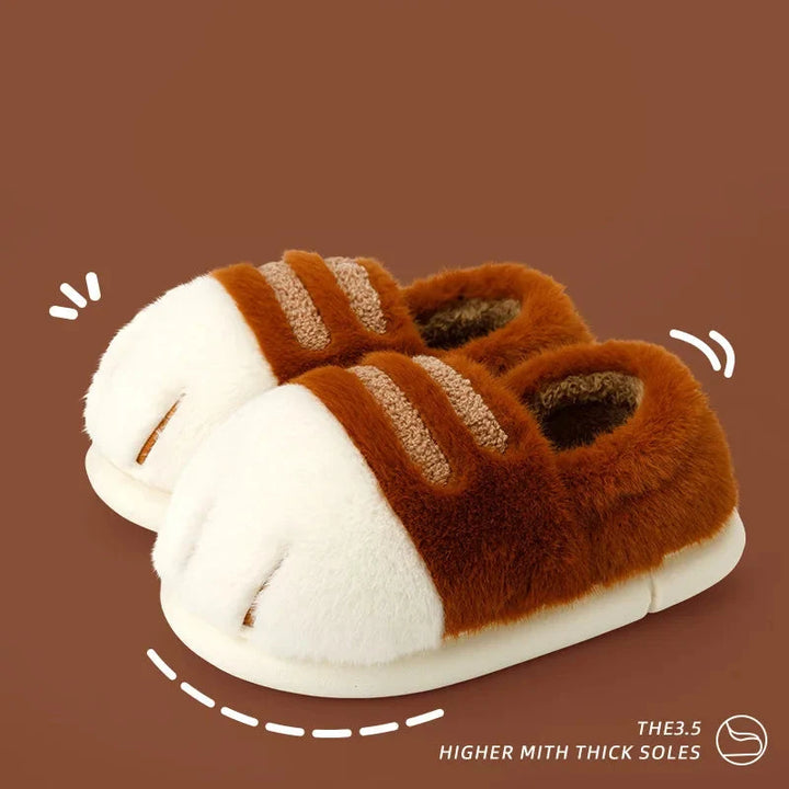 Soft Unisex Slippers For Kids - Cozy Cat Design, Plush Lining, Indoor Wear At Home