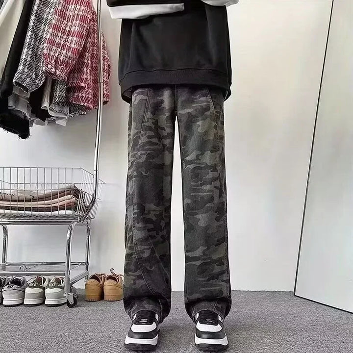 Oversized Men’s Cargo Jeans - Baggy Straight Denim Wear