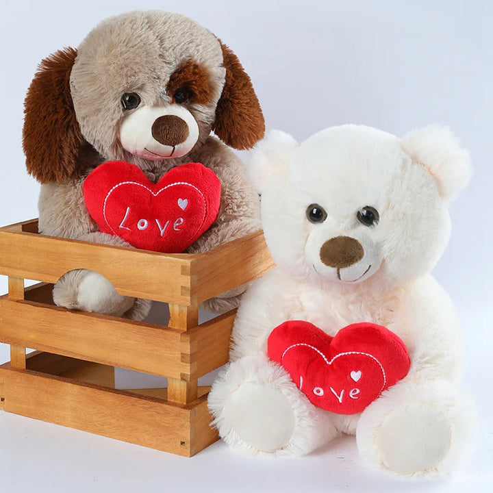 Teddy Bear Plush Toy Heart Hug Gift 2026 Valentine Gift For Kids Huggable Bear Soft Plush