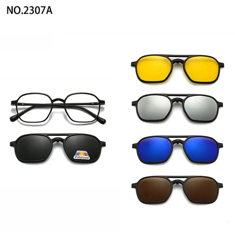 Magnetic Clip Sunglasses Interchangeable Lens Set 5 Lenses Polarized Prescription Ready Summer 2026 Gift