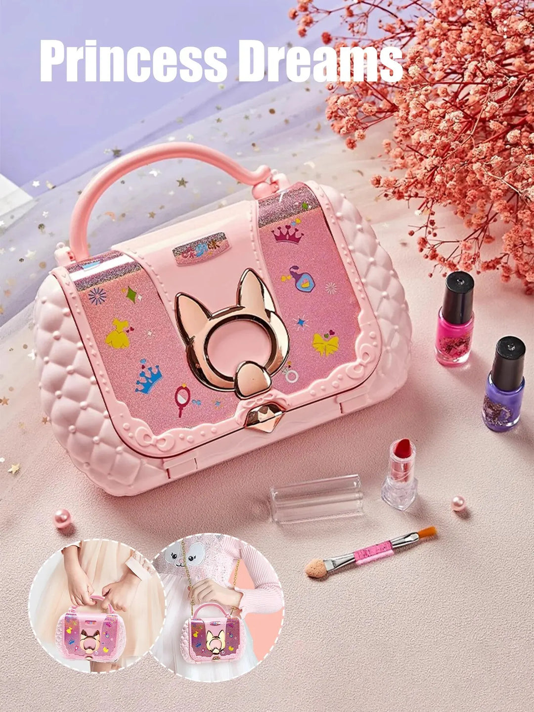Kids Makeup Kit Washable Non-Toxic Pretend Play Cosmetic Set Viral Fall 2025 Gift