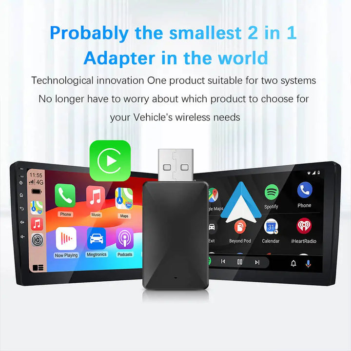 Wireless CarPlay AI Box 2in1 Android Auto Dongle Plug and Play Car Radio Upgrade 99 Percent Car Compatibility Fall 2025