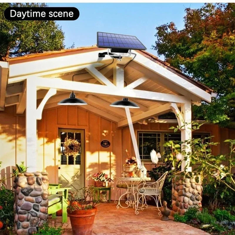Solar Pendant Light With Remote Control, Outdoor Waterproof LED Lamps For Shed Barn Backyard Patio 2026