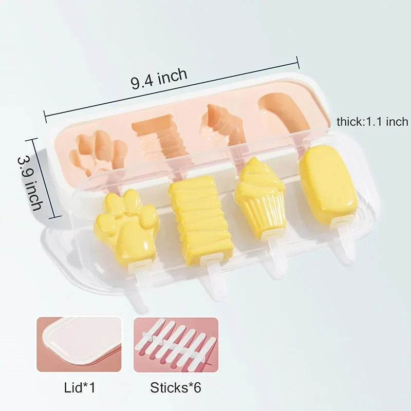 Silicone Mini Popsicle Molds Set for Kids, BPA Free Reusable Ice Pop Maker, Easy Release and Dishwasher Safe