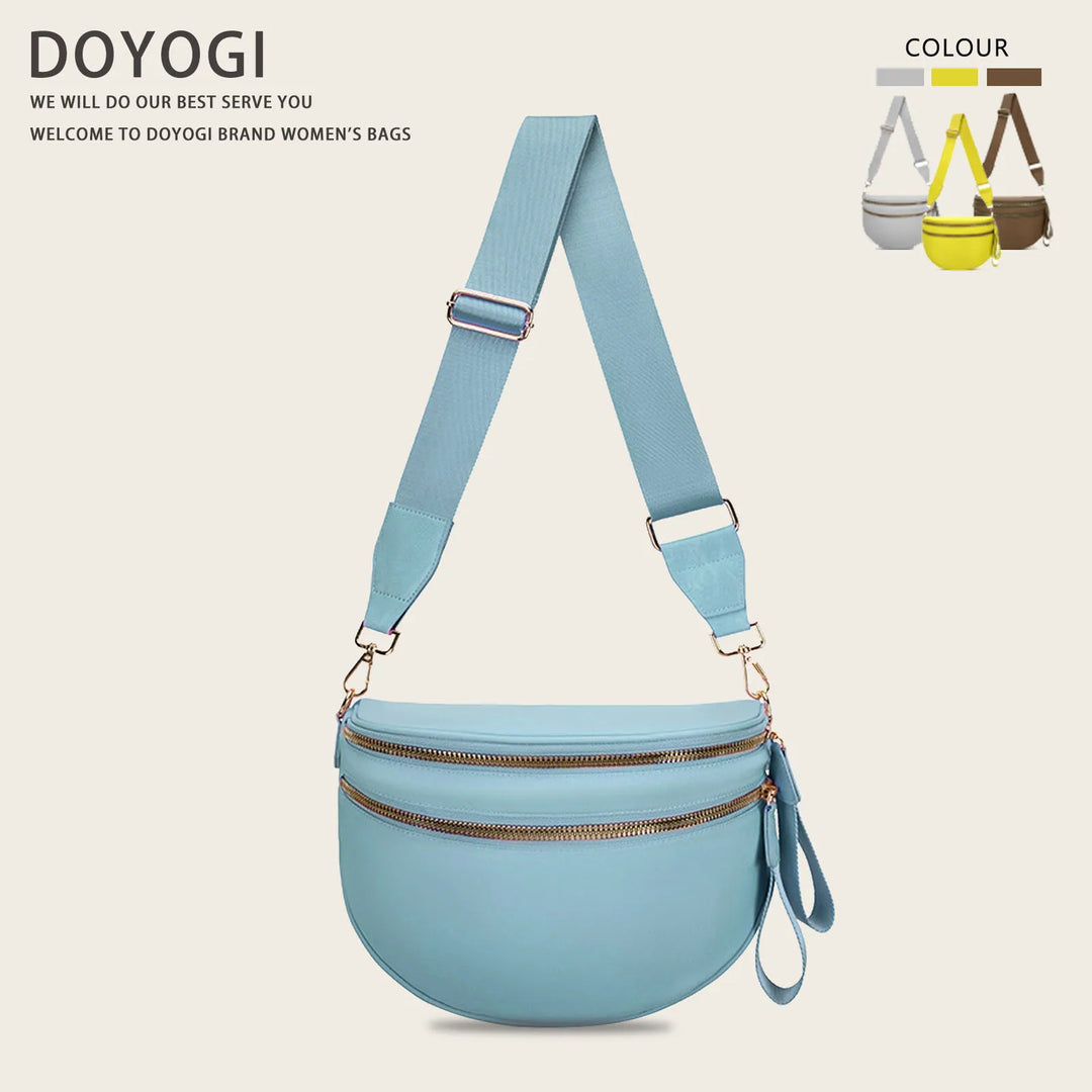 Versatile unisex crossbody bum bag – checkered nylon, box shape, travel and daily use