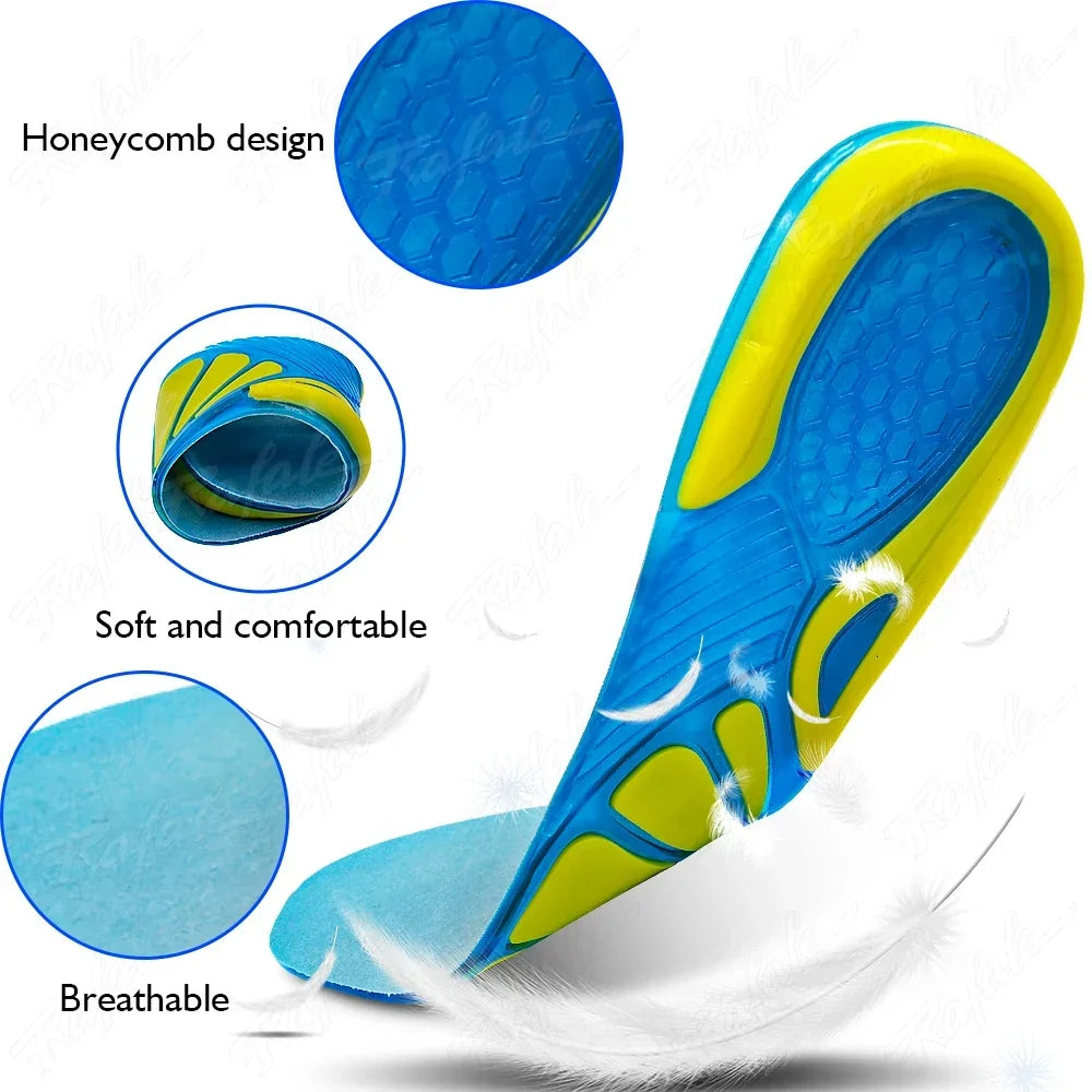 Gel Non Slip Shoe Insoles Silicone Massaging Orthotic Plantar Fascia Insole