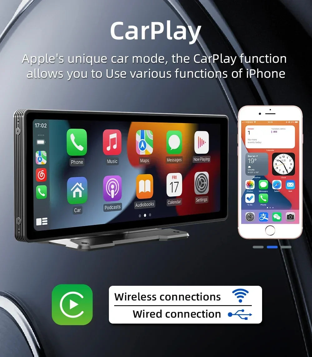 CarPlay Wireless Head Unit 10.26 Inch IPS HD Car Stereo With Rear View Camera Android Auto Fall 2025