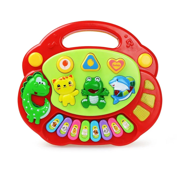 Kids Cartoon Piano Keyboard Game - Animal Sounds Music Toy, Educational Instrument for Babies and Toddlers, Flashing Light Fun