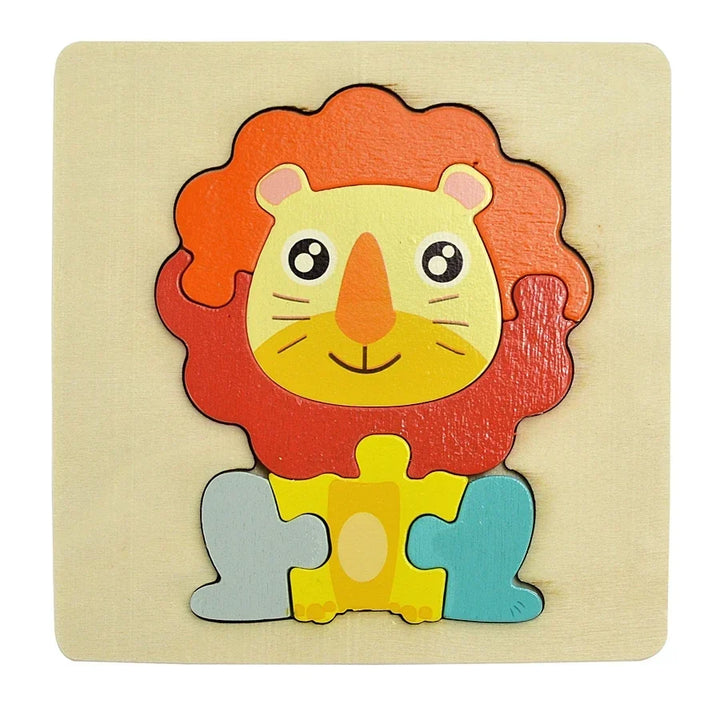 3D Wooden Animal and Vehicle Puzzle for Kids, Educational Montessori Toy for Cognitive Development and Fine Motor Skills