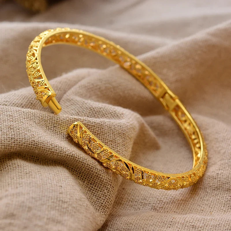 Gold Plated Bangles Luxury Arabic Wedding Bracelet