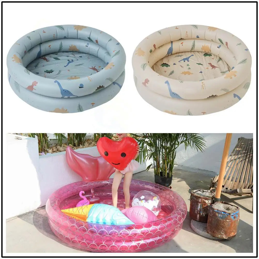 Inflatable Mermaid and Dinosaur Swimming Pool for Kids, Durable PVC, Multiple Sizes 90CM-150CM, Fun Outdoor Summer Activity