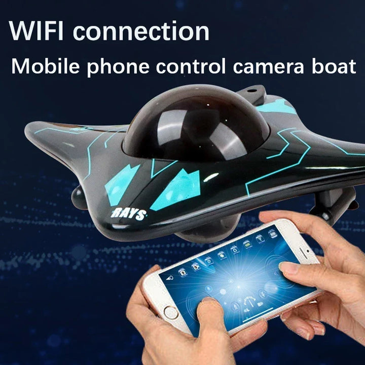 WiFi Mini RC Speedboat with Underwater Camera - Real-Time Transmission, 15m Range, Perfect for Kids&