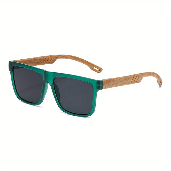 Sunglasses Square Frame Unisex Outdoor Eyewear UV400 Protection Summer 2026 Trend Wood Grain Hinges