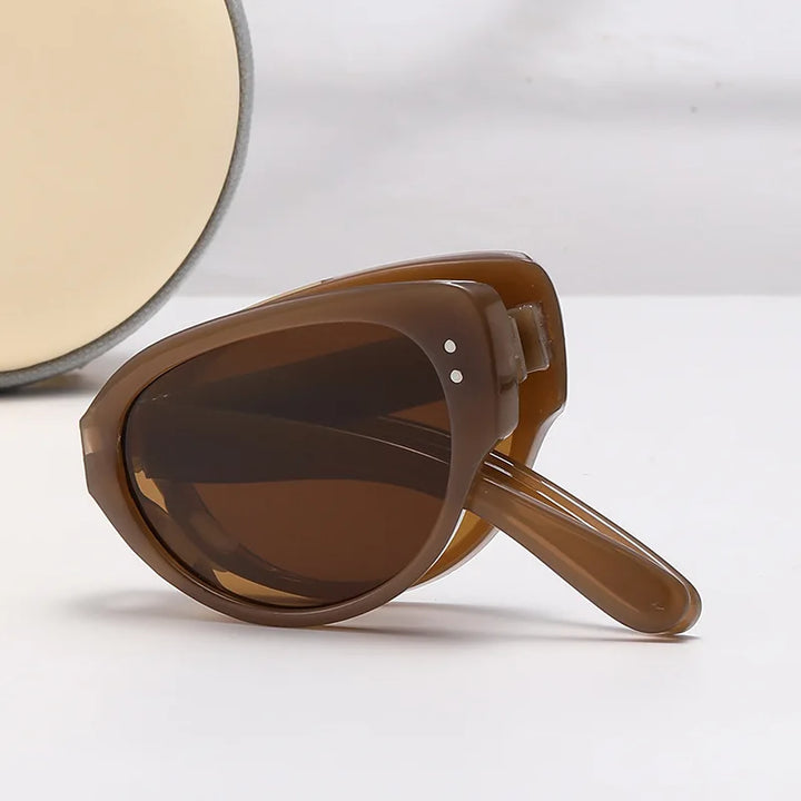 Cat Eye Sunglasses Foldable Narrow Frame Fall 2026 UV Protection Fashion Accessory