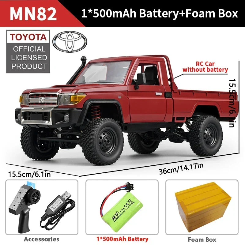 Remote Control Car 1/12 Scale 4WD Off Road RC Pickup Truck Toy For Kids Christmas Gift