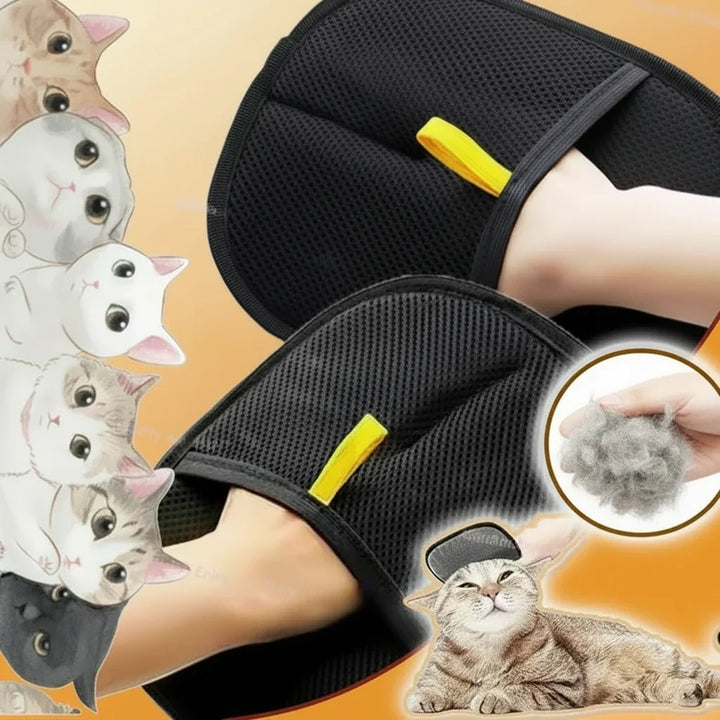 Double-Sided Pet Grooming Glove – Removes Hair from Furniture and Coat, Cats and Dogs