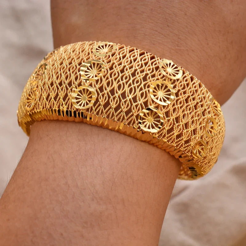 Gold Plated Bangles Luxury Arabic Wedding Bracelet