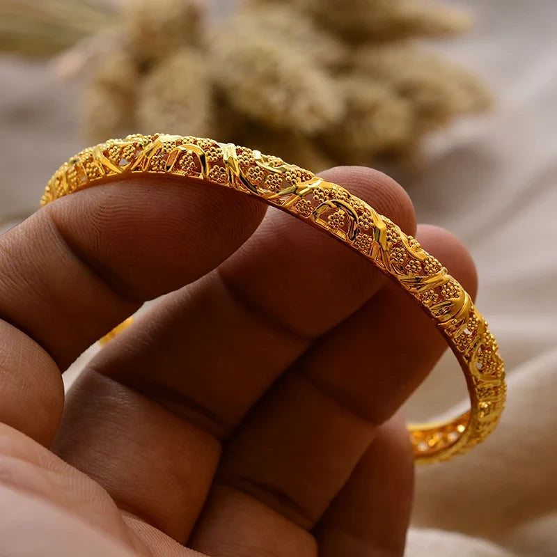 Gold Plated Bangles Luxury Arabic Wedding Bracelet