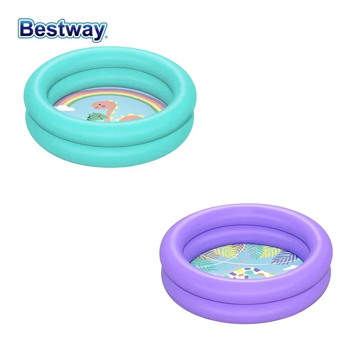 Inflatable Backyard Swimming Pool for Kids, 8ft Portable Summer Play Pool with Durable PVC and Bright colours