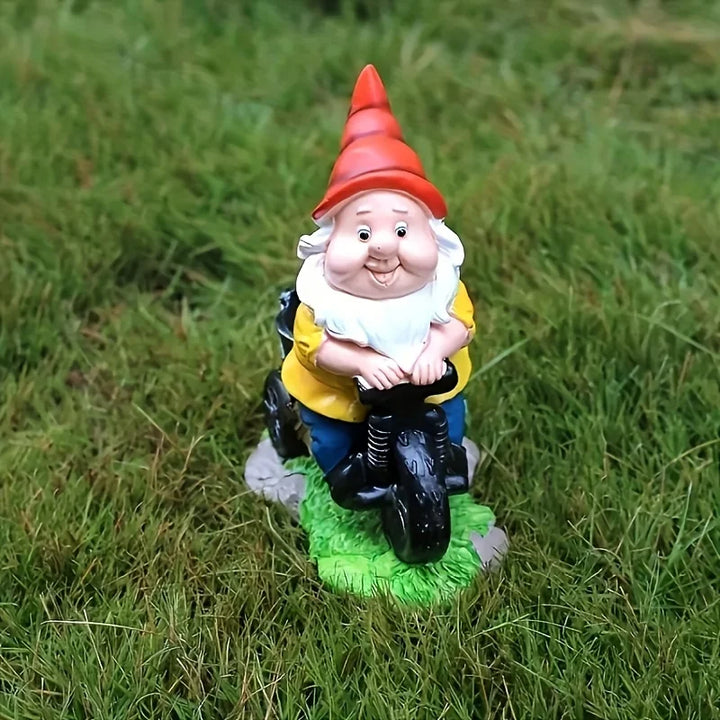Garden Gnome On Bicycle Statue Durable Resin Outdoor Decor Flower Cart Dwarf Ornament Fall 2026