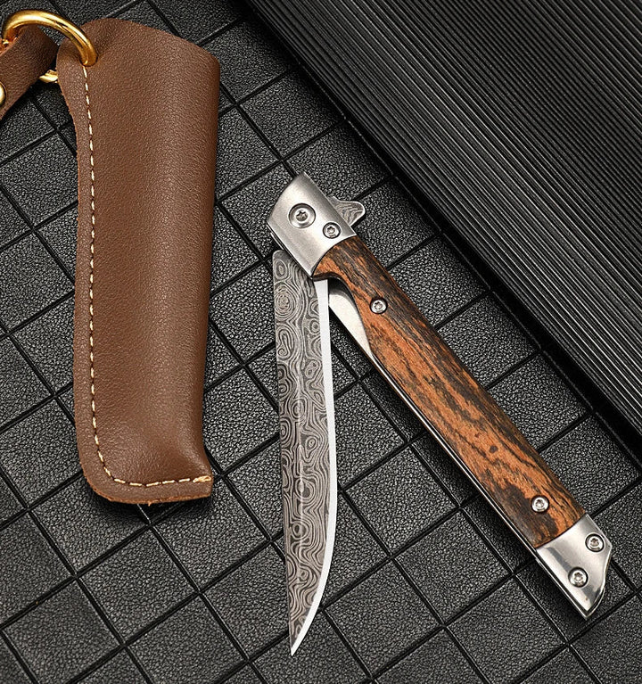 Damascus Pattern Folding Pocket Knife Stainless Steel – Outdoor Camping Multi-Purpose EDC 2026