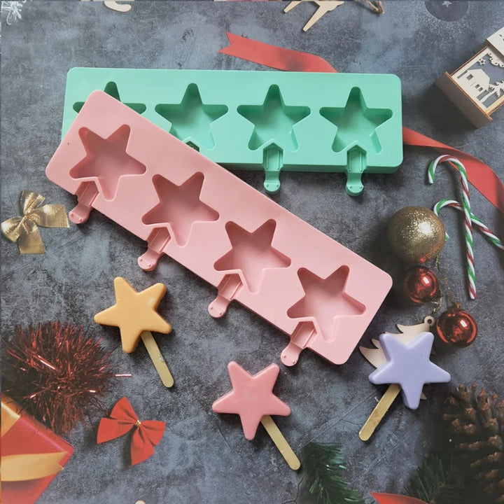 Star-Shaped Silicone Ice Cream Mold, Multi-Use Baking Tool for Ice Cream, Chocolate, Jelly, and Cake Pops