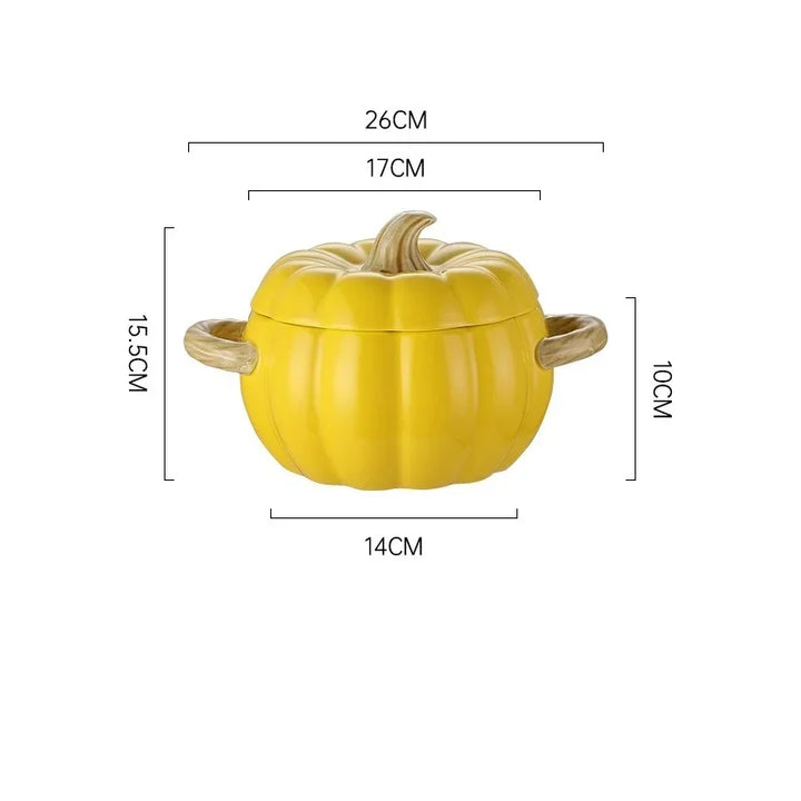 Pumpkin Soup Pot 1.4L Ceramic Bowl With Lid Halloween