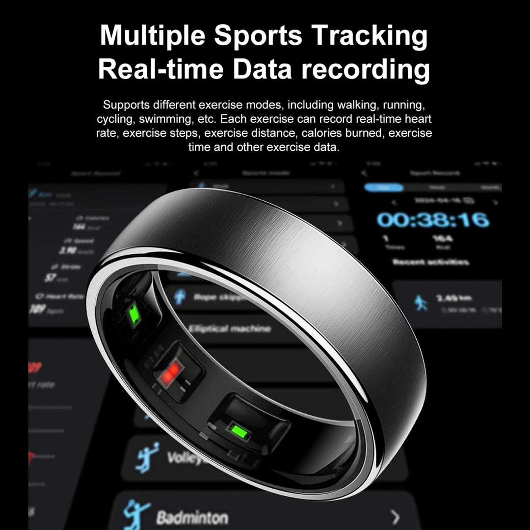 Smart Ring With Charging Dock Health Tracker Ring Fall 2025 Heart Rate Sleep Monitoring Blood Oxygen Multi-Sport
