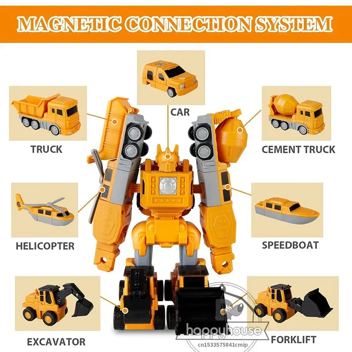 Magnetic Building Blocks Set - Transforming Robot Car Toy for Toddlers, STEM Learning Toy, Fall 2025 Gift Idea