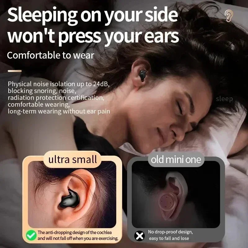 Invisible Sleep Wireless Earphone TWS Bluetooth 5.3 Headphones IPX5 Waterproof Sports Earbuds