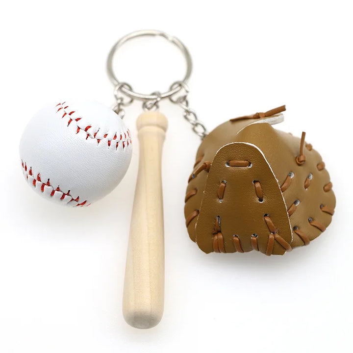 Dachshund Pu Leather Bag Charm Baseball Keychain Gift