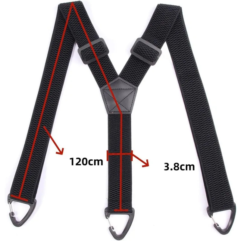 Suspenders Black 3.8cm Wide Y-Back Elastic Work Braces Fall 2026 With Plastic Gripper Clasps