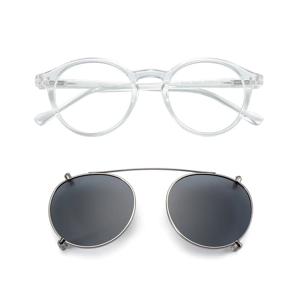 Clip On Sunglasses Retro Round Frames Anti Blue Light Polarizing Clip Ons Summer 2026