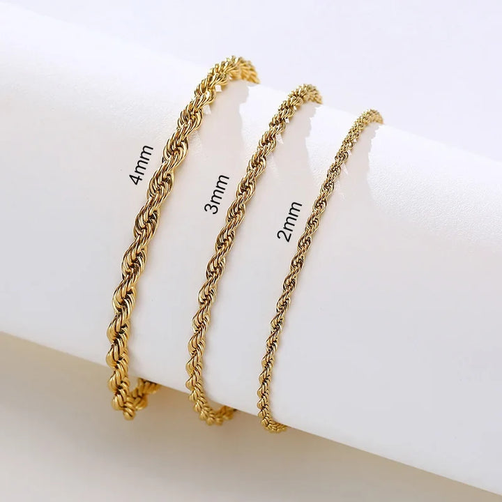 Stainless Steel Rope Chain Bracelet Twisted Singapore