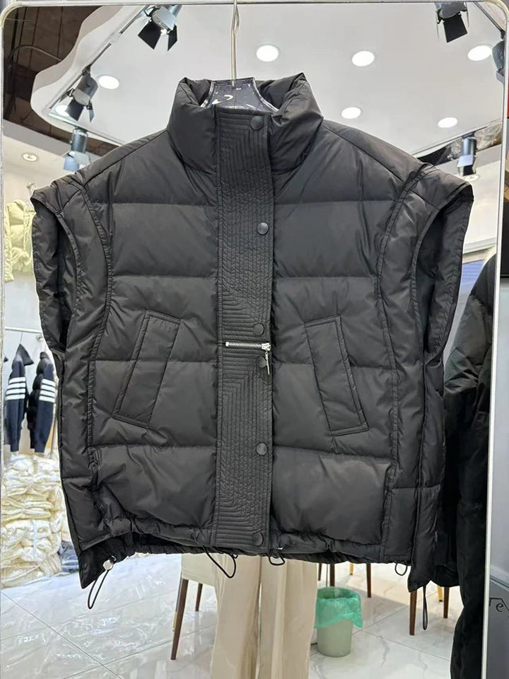 Insulating Women’s Down Vest - Cropped, Duck, Winter