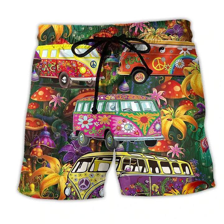 Trendy Swim Shorts for Men with Graffiti Print, Lightweight Quick-Drying Fabric, Adjustable Fit, Perfect for Summer Activities