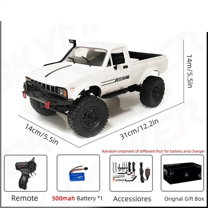 RC Car 1:16 Scale 4WD Rock Crawler Electric Off Road Buggy With LED Lights Gift For Kids 15-20 Min Run Time