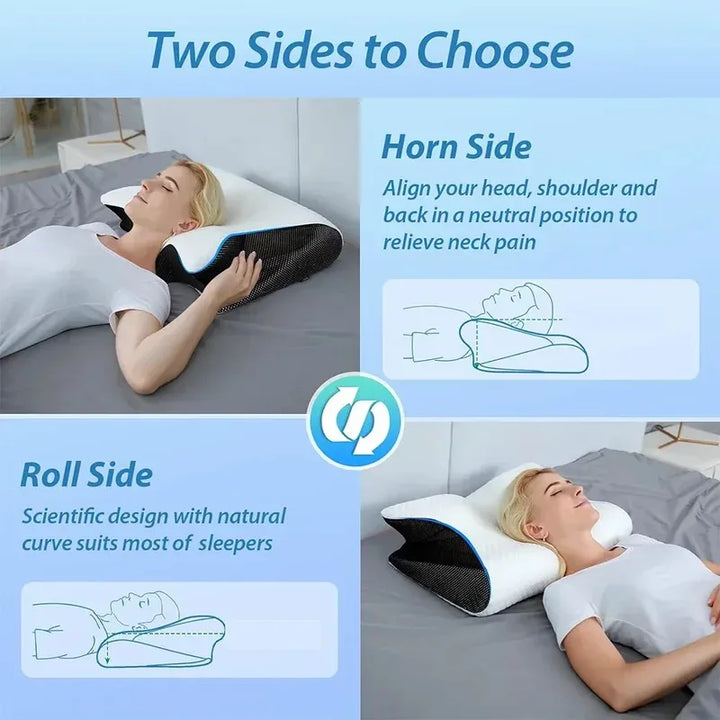 Memory Foam Cervical Neck Pillow Orthopaedic Slow Rebound Support for Sleep &amp; Relaxation