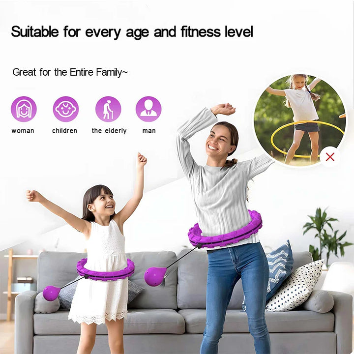 Smart Adjustable Fitness Hula Hoop 24-Section – Waist Massager Weight Loss Cardio Training 2026
