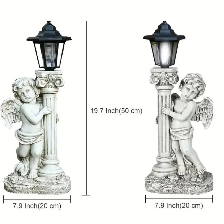 Solar Angel Light Statue 19.29 Inch Outdoor Garden Path Light Catholic Religious Decor Gift Idea