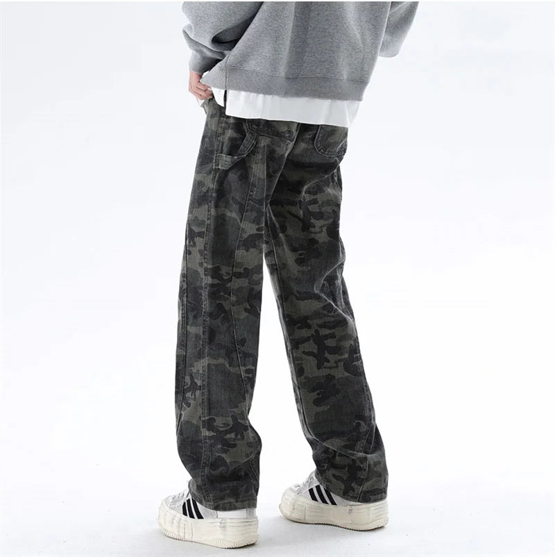Oversized Men’s Cargo Jeans - Baggy Straight Denim Wear