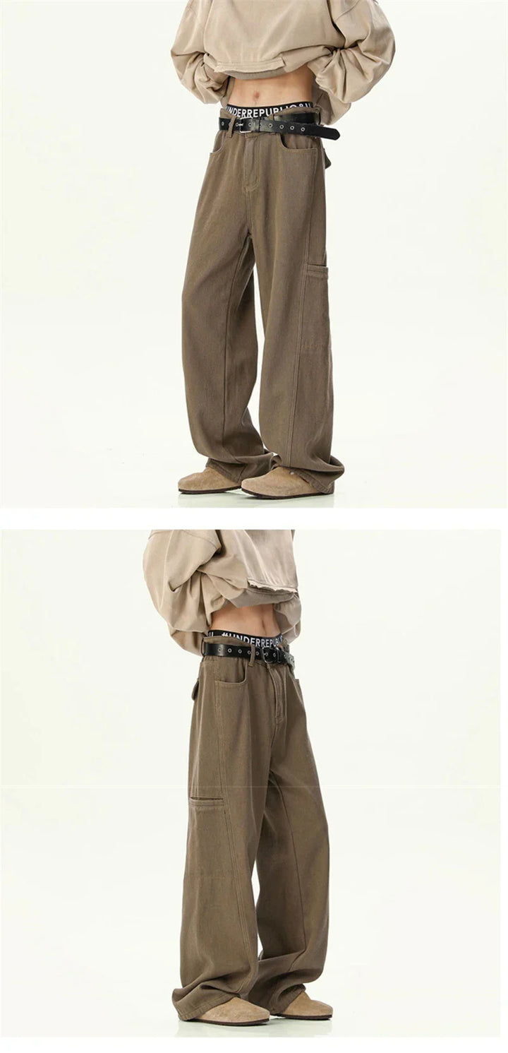 Oversized Mens Cargo Jeans - Wide Leg, Denim, Street